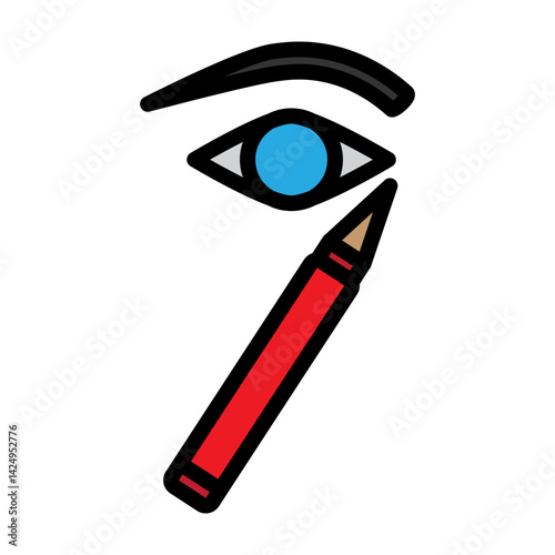 Eyeliner Vector Filled Icon Design