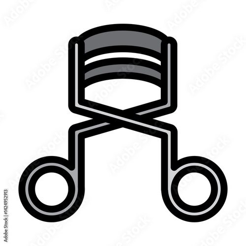 Eyelash Curler Vector Filled Icon Design