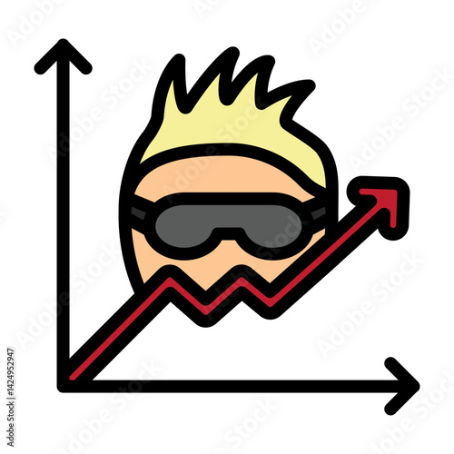 Trendy Look Vector Filled Icon Design