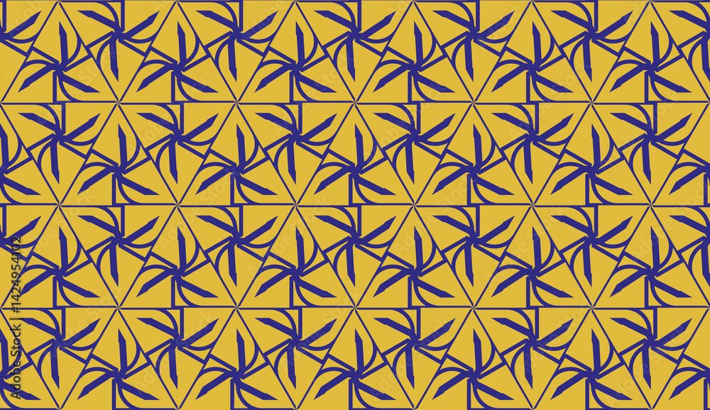 Pattern with curved line. Triangles style. Vector illustration. Orange blue color For you home interior wallpaper, fashion print. Seamless Pattern with curved line. Triangles style. Vector illustration. Orange blue color For you home interior wallpaper, fashion print. Seamless