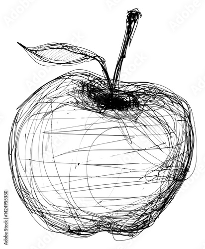 Obraz na płótnie PNG Hand drawn of apple drawing sketch fruit. w salonie