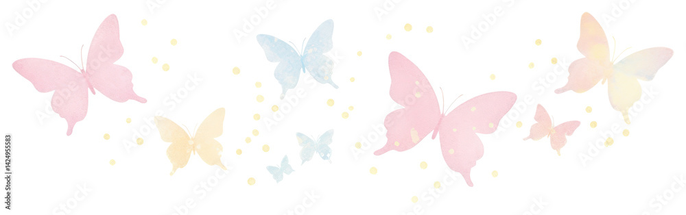 PNG Butterflies as divider watercolor graphics blossom pattern. PNG Butterflies as divider watercolor graphics blossom pattern.