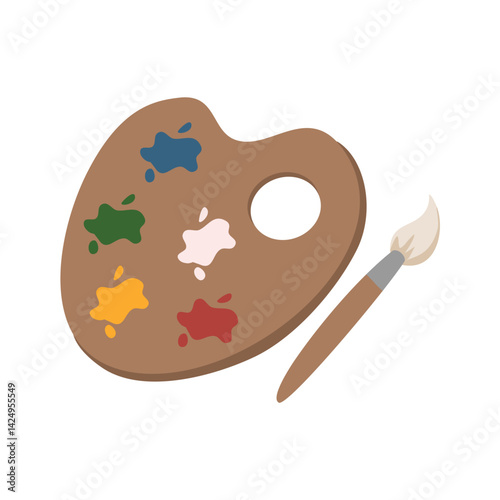 Paintbrush icon Creative tools for drawing and color palette imagination. Creativity symbol