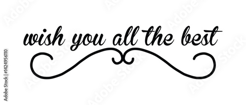 hand drawn wish you all the best text lettering icon, vector illustration.