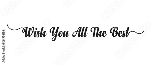 hand drawn wish you all the best text lettering icon, vector illustration.