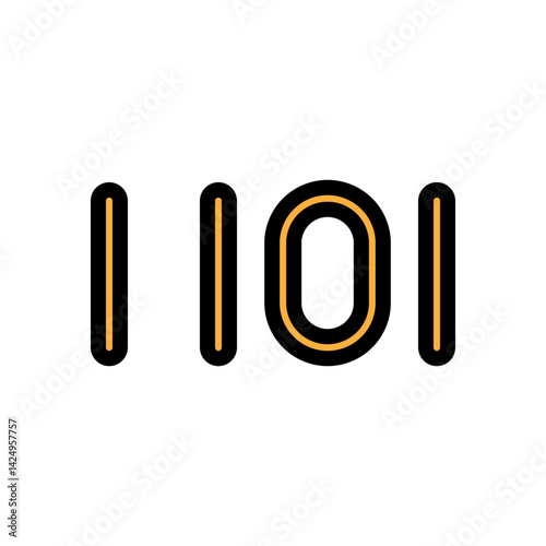 Binary Code Vector Filled Icon Design