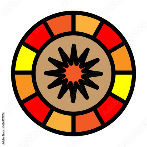 Poker Chip Vector Filled Icon Design