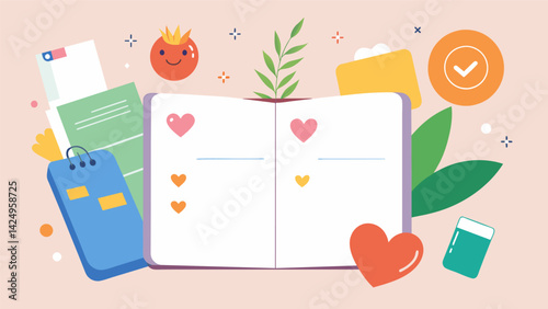 A bullet journal spread tracking daily selfcare habits promoting selfcare and mental health maintenance..