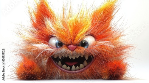 Furry, angry orange cat