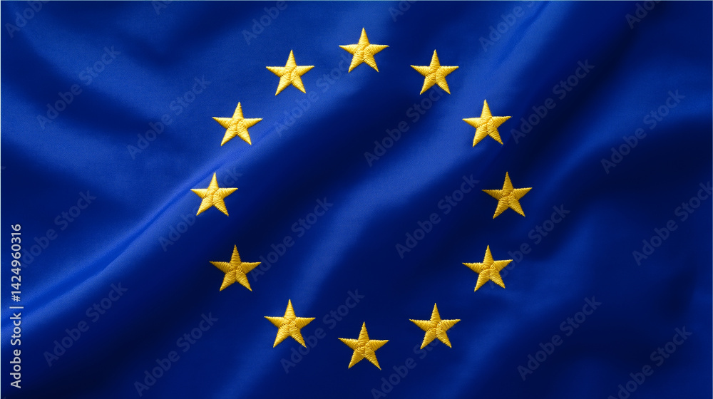 European union flag waving in the wind European union flag waving in the wind