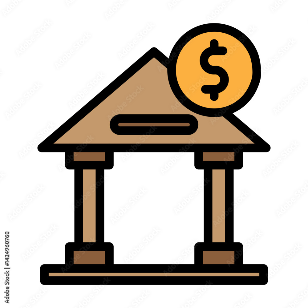 Investment Banking Vector Filled Icon Design Investment Banking Vector Filled Icon Design