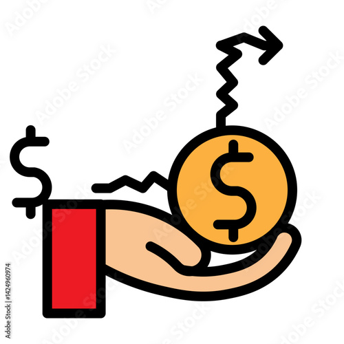 Initial Public Offering (IPO) Vector Filled Icon Design