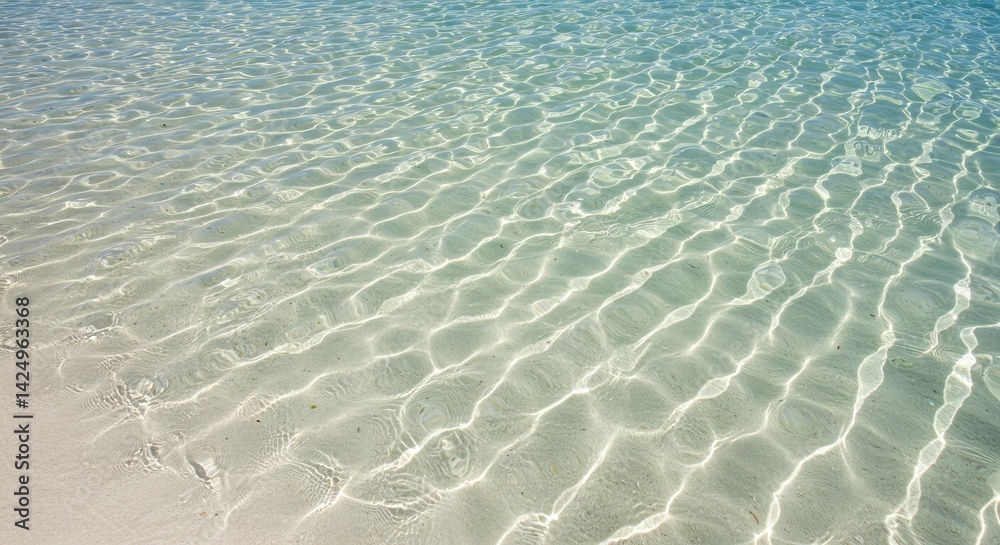 Sparkling Turquoise Water Ripples Gently Over Fine White Sand Be Sparkling Turquoise Water Ripples Gently Over Fine White Sand Be