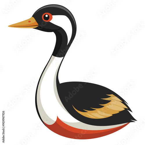 Grebe birds shilhotee vector isolated on white background