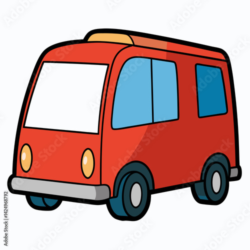 red bus vector