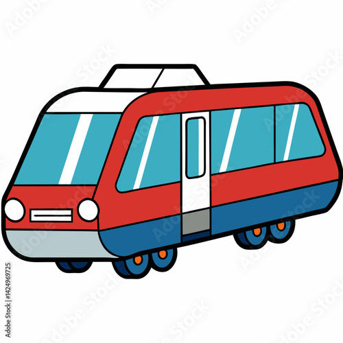 red bus isolated on white