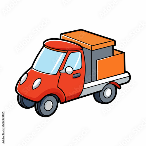 red truck isolated on white