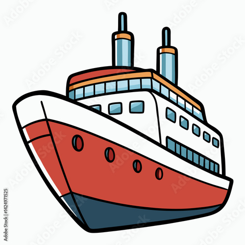 vector illustration of a ship