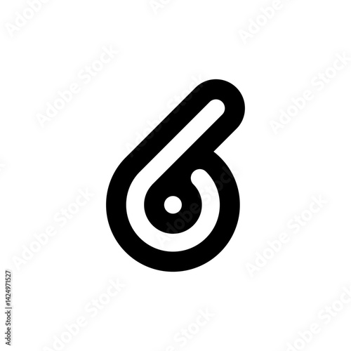 Retro minimal simple number 6 logo
