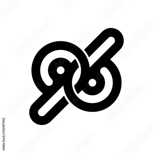 Ambigram number 96 logo line interconnected