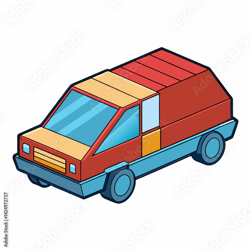 red truck isolated on white