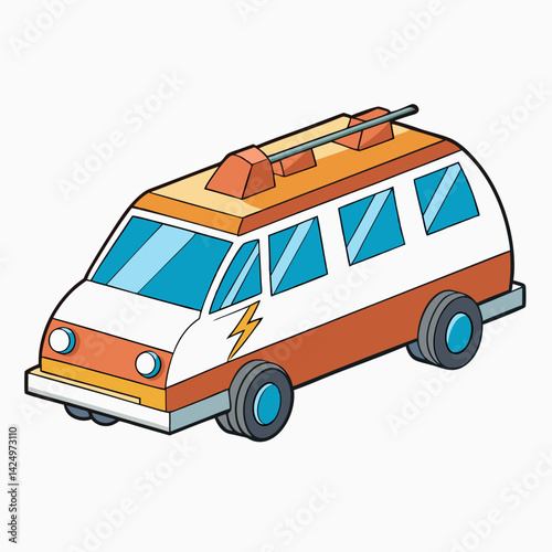 cartoon ambulance car
