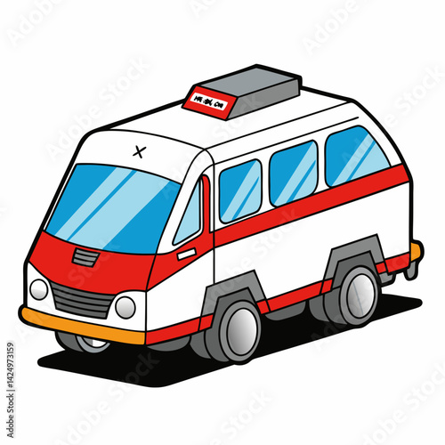 ambulance on white background