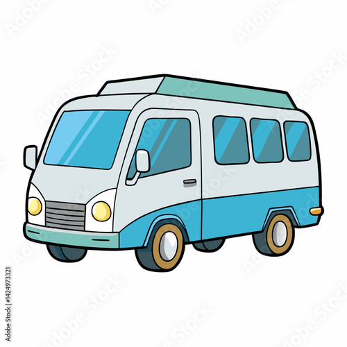 white van isolated on white