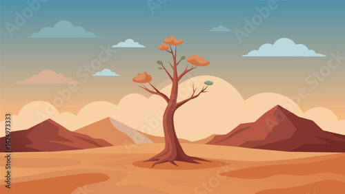 A lone tree in a barren landscape symbolizing my determination and resilience to keep pursuing my aspirations despite any obstacles or setbacks..