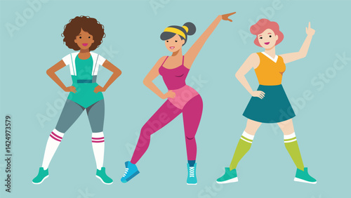 The Jazzercise Revival Class is bringing back the iconic legwarmers and leotard look but with a modern updated flair.. Vector illustration