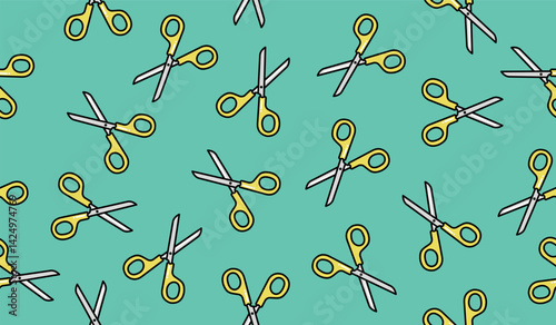Cute scissors pattern background vector design