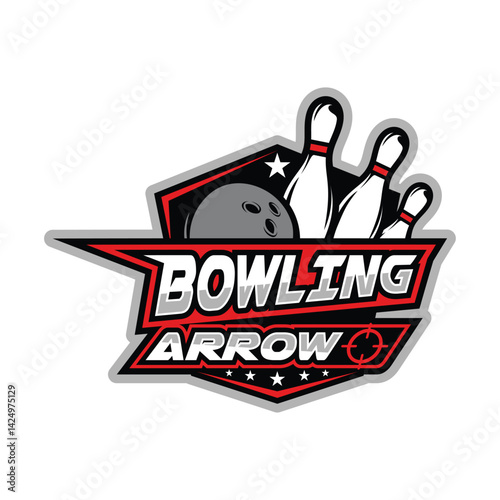 Bowling Sport logo design vector template