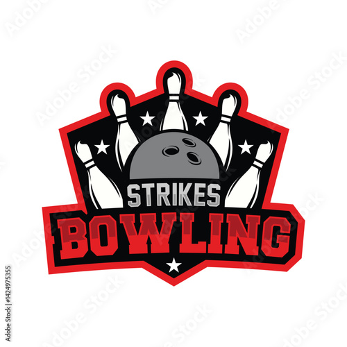 Bowling Sport logo design vector