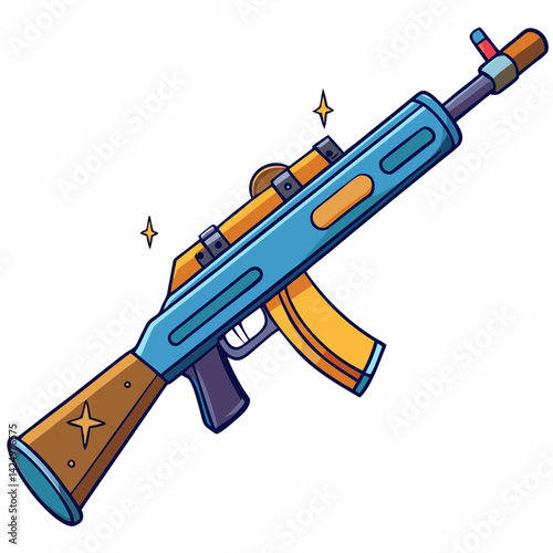 vector illustration of a gun