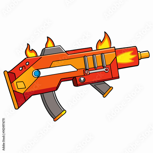 vector illustration of a gun