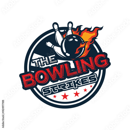 Bowling Tournament Sport logo design vector