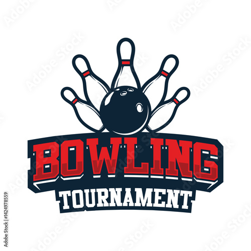 Bowling Tournament Sport logo design vector