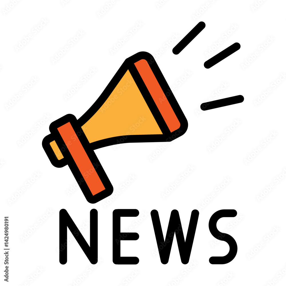 Obraz premium News Broadcast Vector Filled Icon Design