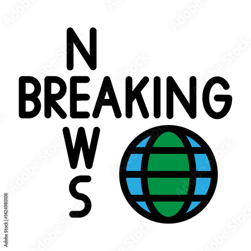 Breaking News Vector Filled Icon Design