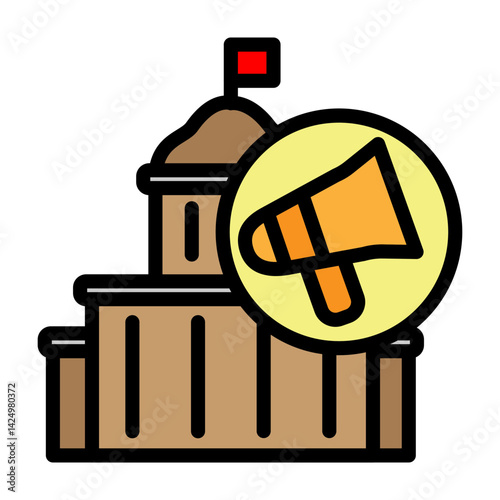 Political News Vector Filled Icon Design