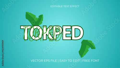 Editable Text Effect Tokped 3D Vector Template