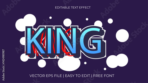 Blue king editable text effect