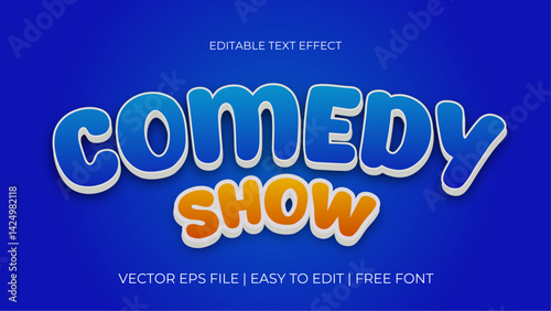 Editable comedy show text effect