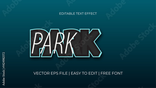 Park cartoon text effect editable comic and funny text style