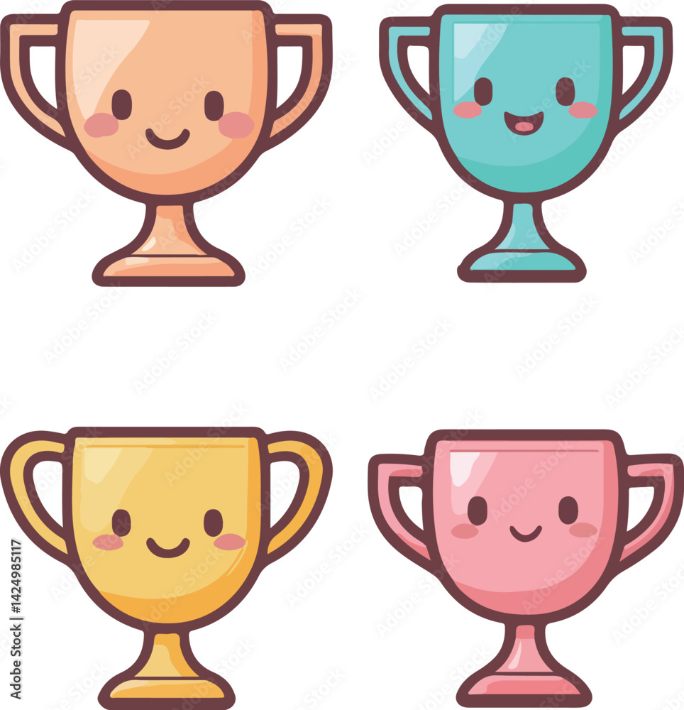 Cartoon trophy illustration material