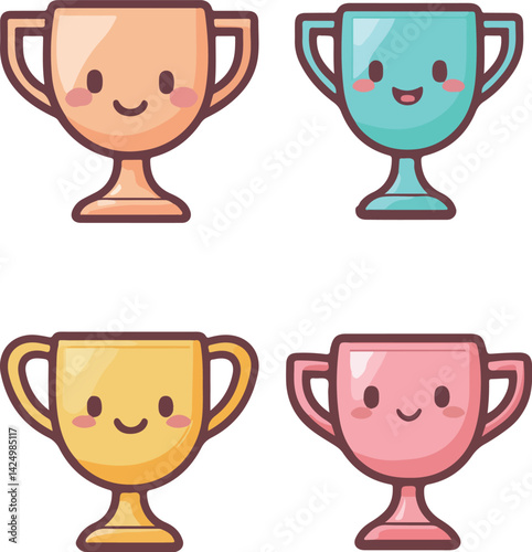 Obraz na płótnie Cartoon trophy illustration material
w salonie