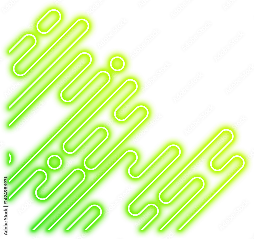 Obraz premium Neon Geometric Rounded Corner