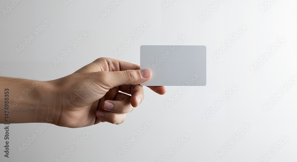 Hand holding a blank white card against a simple, clean, and neutral background. Hand holding a blank white card against a simple, clean, and neutral background.