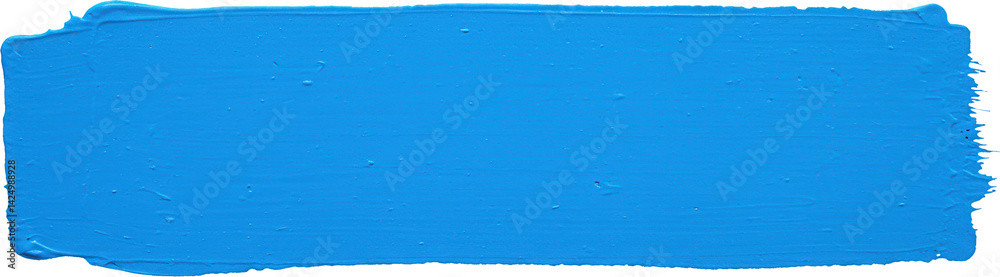 Bright blue paint stroke with rough edges
