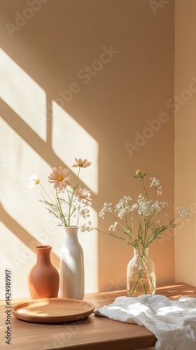simple vases and flowers